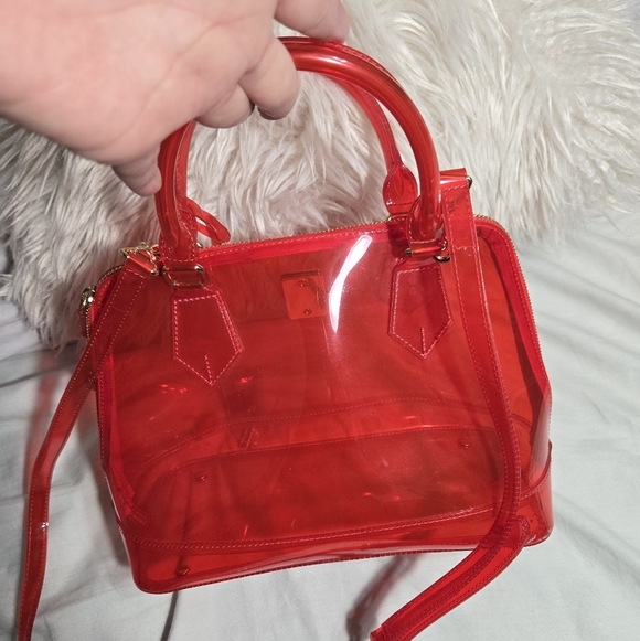 Samantha Thavasa Authentic Red PVC Clear Bag Crossbody/shouldwr Bag - Picture 13 of 16